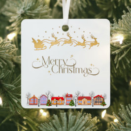 Personalized Metal Square Ornament Aus Metall