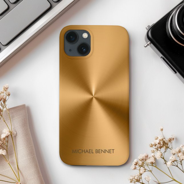 Personalized Metallic Radial Gold Texture Case-Mate iPhone Hülle (Von Creator hochgeladen)
