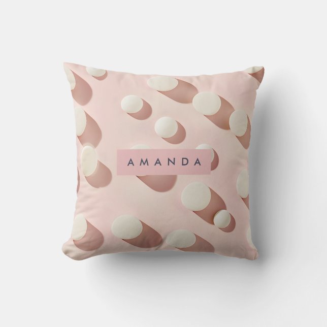 Personalized Minimal Blush Pink Circles Style Kissen (Vorderseite)