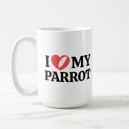 Personalized Minimal White Parrot Love Quote Kaffeetasse
