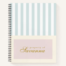 Personalized Minimalist Aesthetic Pastel Notebook Notizbuch