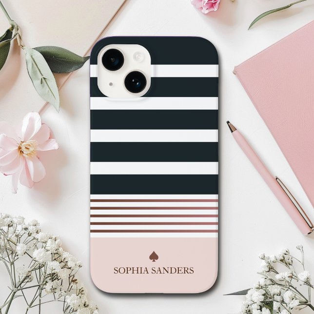 Personalized Minimalist Black Stripes Pattern Case-Mate iPhone Hülle (Von Creator hochgeladen)
