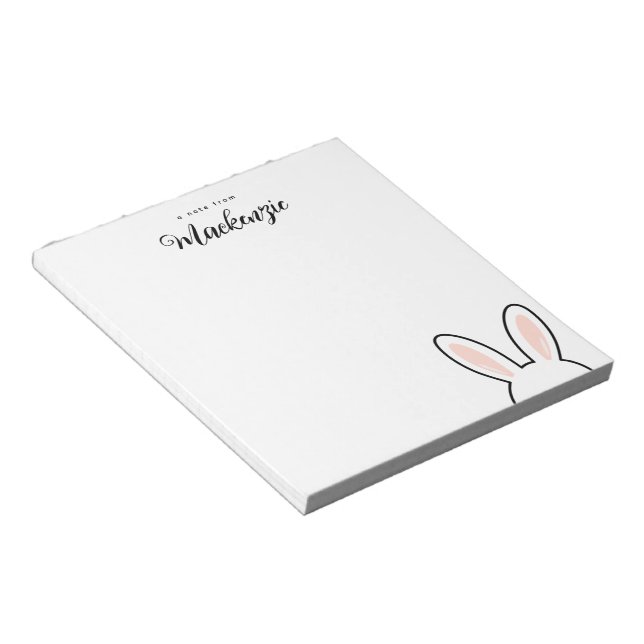 Personalized  Minimalist Cute Bunny Ears Easter Notizblock (angewinkelt)