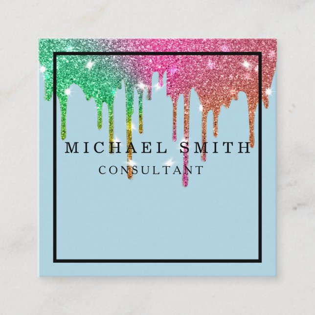 Personalized Minimalist Modern QR Code Logo Square Quadratische Visitenkarte (Vorderseite)