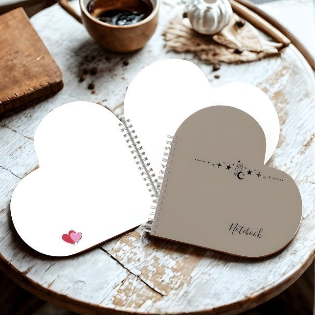 Personalized Minimalist Moon & Star Crystal Notebo Notizbuch (Von Creator hochgeladen)