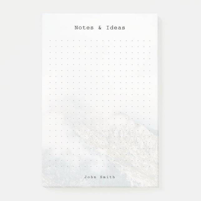 Personalized Minimalist Mountain Dot Grid Post-it Klebezettel (Vorderseite)