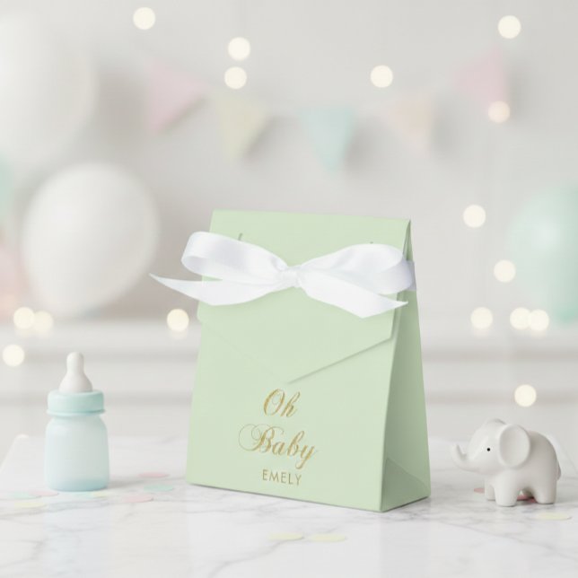 Personalized Mint Green Favor Box with Gold Script Geschenkschachtel (Von Creator hochgeladen)