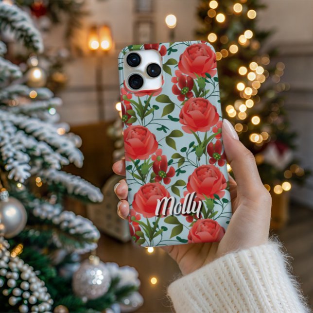 Personalized Miss Molly Trailing Rose Phone Case iPhone Hülle (Personalize Your Tech! Add a custom name to this artistic phone case. It's the perfect unique gift!)