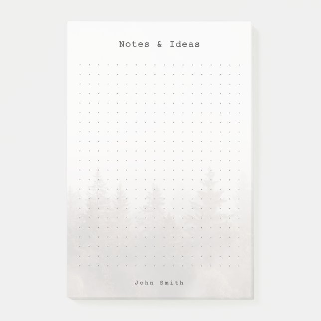 Personalized Misty forest Grid, modern masculine Post-it Klebezettel (Vorderseite)