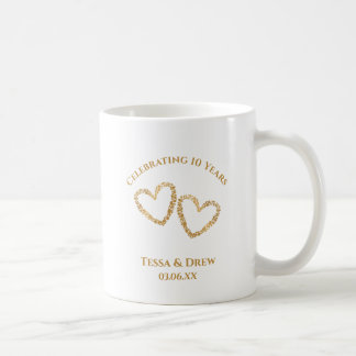 Personalized Modern 10th Wedding Anniversary Gift Kaffeetasse