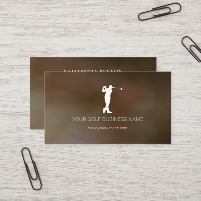 Personalized Modern Black Professional Golf Visitenkarte (Vorderseite/Rückseite Beispiel)