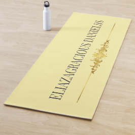 Personalized Modern Classic Cream Black with Name  Yogamatte
