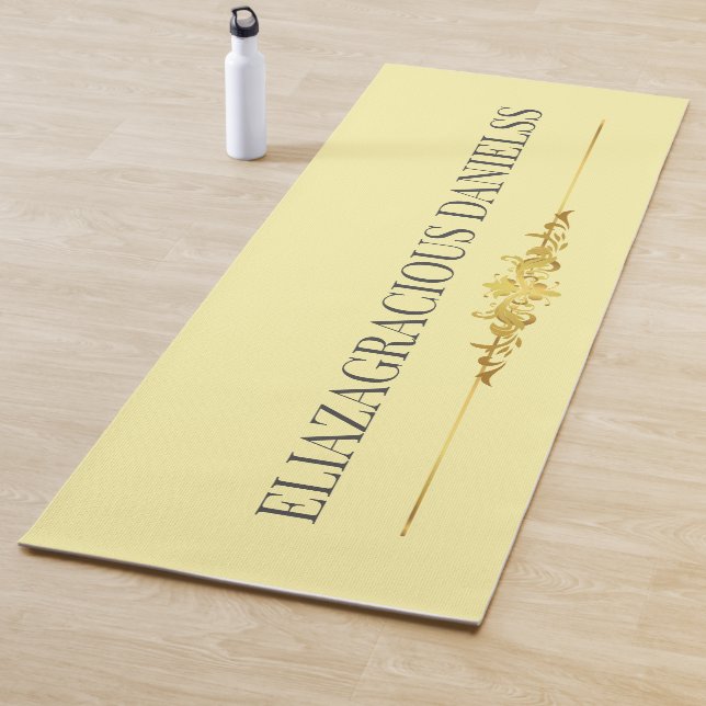 Personalized Modern Classic Cream Black with Name  Yogamatte (Beispiel)