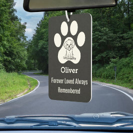 Personalized Modern Cute Dog Paw Forever Loved Pet Autolufterfrischer