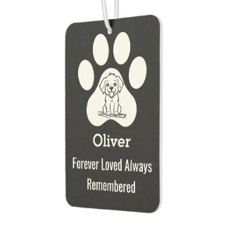 Personalized Modern Cute Dog Paw Forever Loved Pet Autolufterfrischer