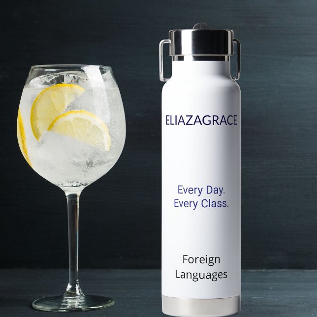 Personalized Modern Cute Teacher Daily Essentials Trinkflasche (Von Creator hochgeladen)