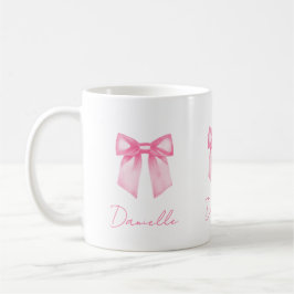 Personalized Modern Elegant Pink Bow Name Mug Kaffeetasse