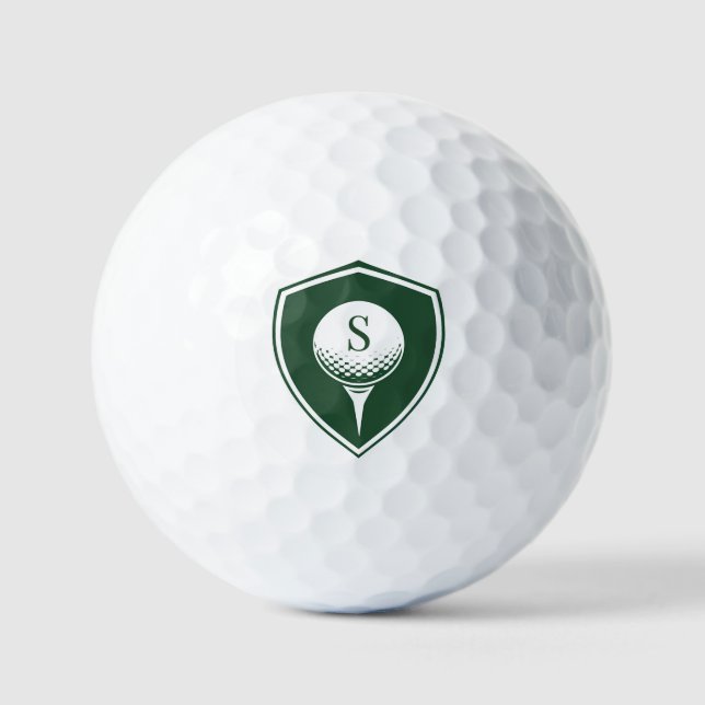 Personalized Modern Golfer Green Initial Monogram Golfball (Vorderseite)