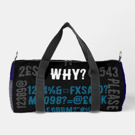 Personalized modern letters Blue black grey Duffle Bag