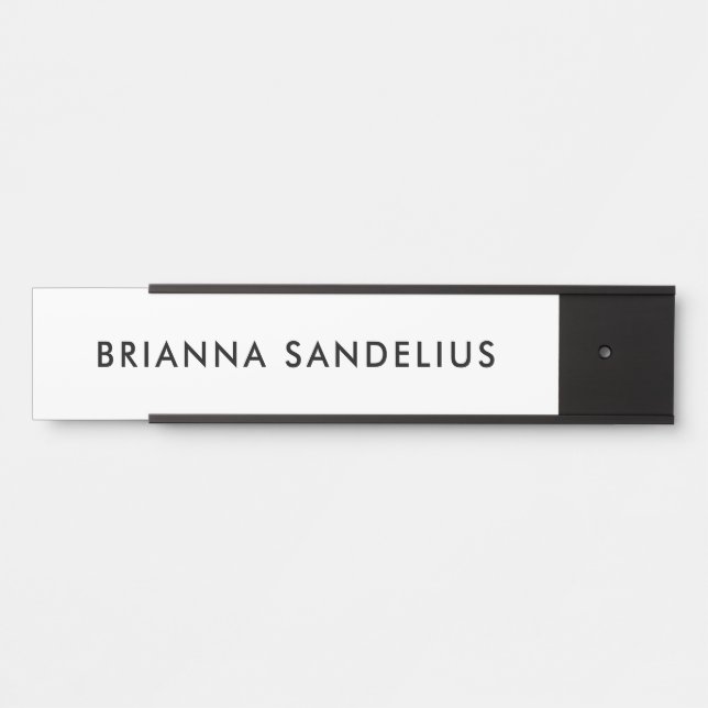 Personalized modern minimalist black script name türschild (Vorderseite )