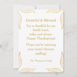 Personalized Modern Minimalist Thanksgiving Feiertagskarte