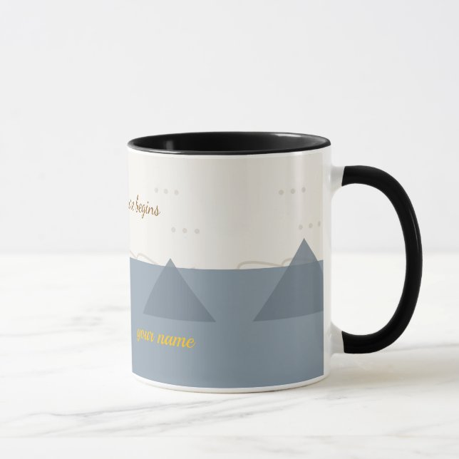 Personalized Modern Mountain Adventure Two-Tone Co Tasse (Rechts)