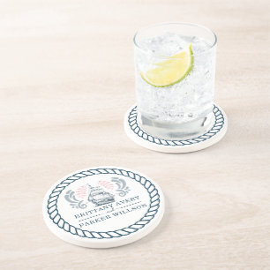 Personalized Modern Nautical Wedding Getränkeuntersetzer
