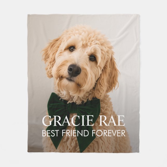 Personalized Modern Pet Dog Photo Fleecedecke (Vorderseite)
