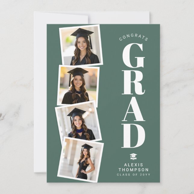 Personalized Modern School College Graduation  Karte (Vorderseite)