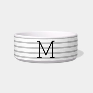 Personalized Modern Stripe Custom Initial Pet Bowl Napf