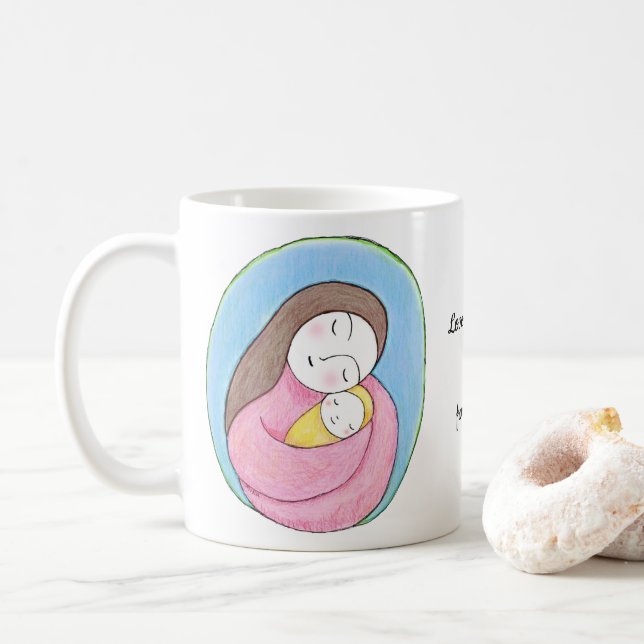 Personalized Mom and Baby Mothers Day gift  Kaffeetasse (Mit Donut)