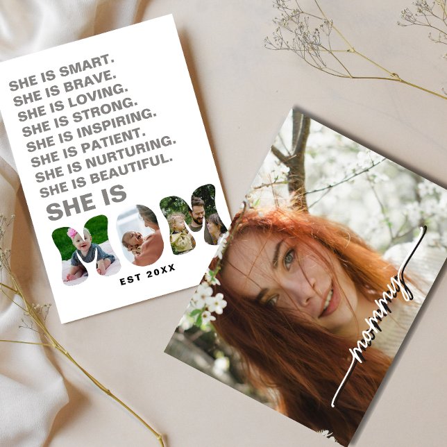 Personalized Mom cutout photo Affirmation new mom Postkarte (Von Creator hochgeladen)