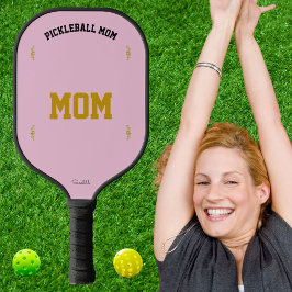 Personalized Mom Name Elegant Sports Pink Design Pickleball Schläger