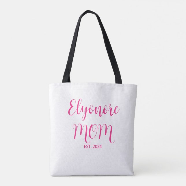 Personalized Mom Name Established Date Pink Script (Rückseite)