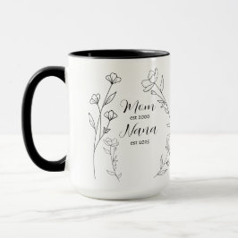 Personalized Mom Nana est year wildflower Mug Tasse