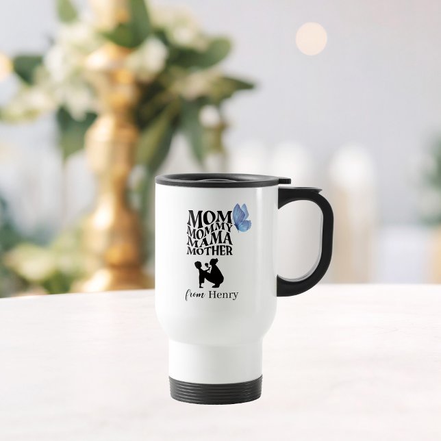 Personalized Mom Typography Travel Mug Reisebecher (Von Creator hochgeladen)