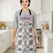 Personalized Mommy Apron Vintage Floral Baking