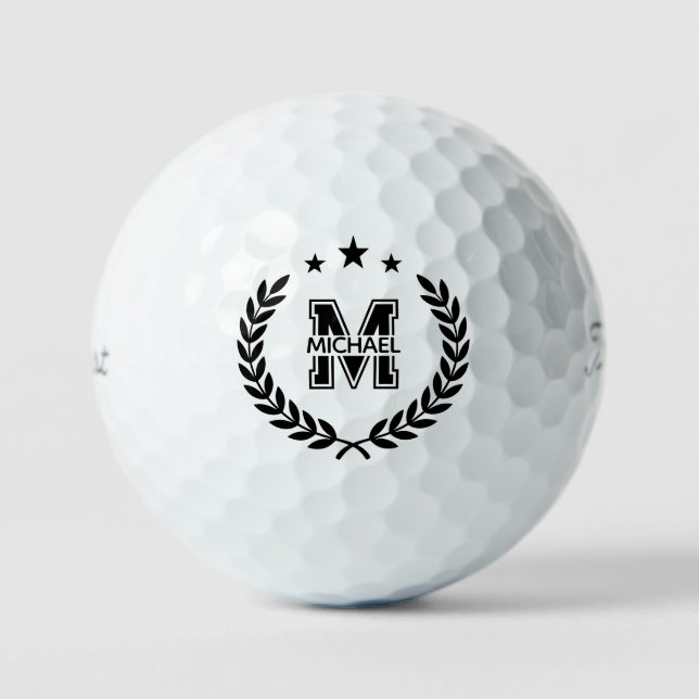 Personalized Monogram Add Name With Laurel wreath Golfball (Vorderseite)