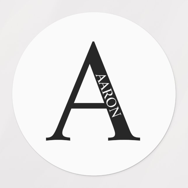 Personalized Monogram and Name Labels Etiketten (Design 1)