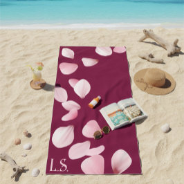 Personalized Monogram Beach Towel with Sakura Strandtuch
