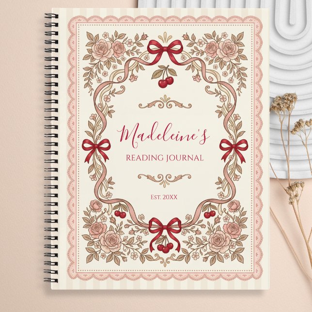 Personalized Monogram Bookworm Reading Journal Notizbuch (Von Creator hochgeladen)