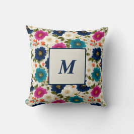 Personalized Monogram – Elegant Modern Floral  Kissen