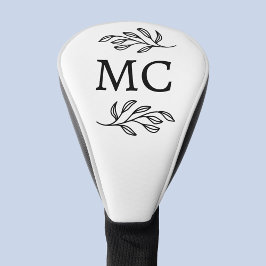 Personalized Monogram Initials Botanical Leaf Golf Headcover