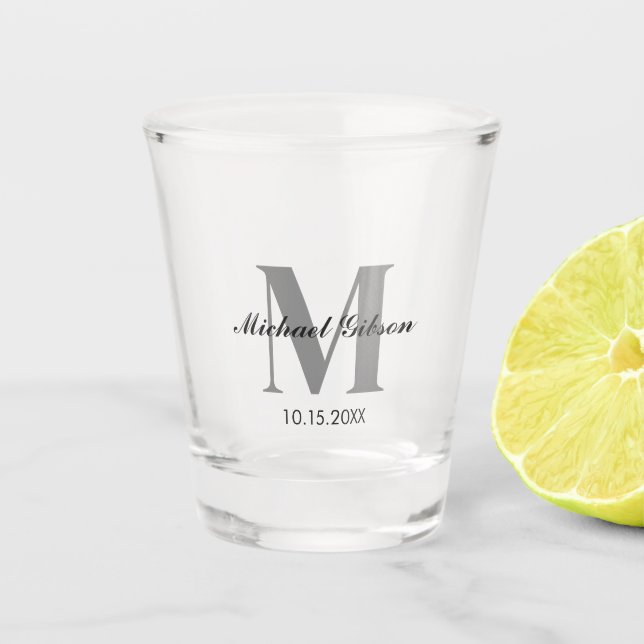 Personalized Monogram & Name for Groomsmen Schnapsglas (Vorderseite)