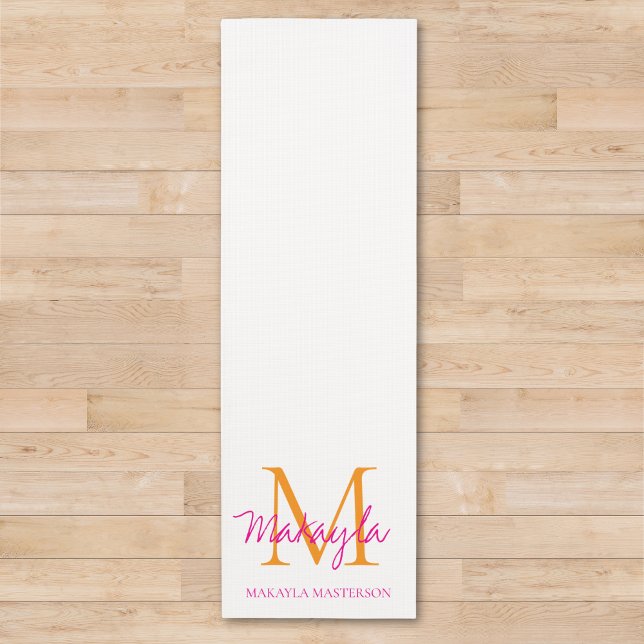 Personalized Monogram Pink Script Name  Yogamatte (Von Creator hochgeladen)