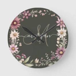 Personalized Monogram Runde Wanduhr