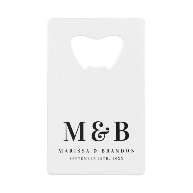 Personalized Monogrammed Initials Wedding Favors Geldbeutel Flaschenöffner (Vorderseite)
