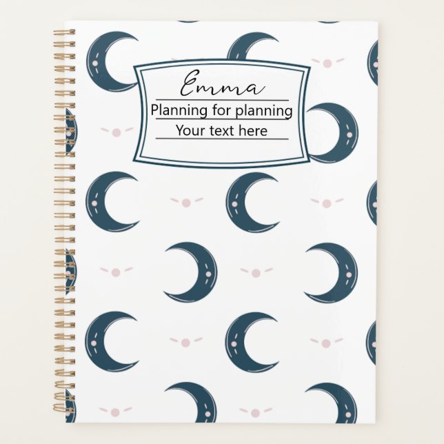 Personalized Moon Pattern Planner 8.5x11 Planer (Vorderseite)