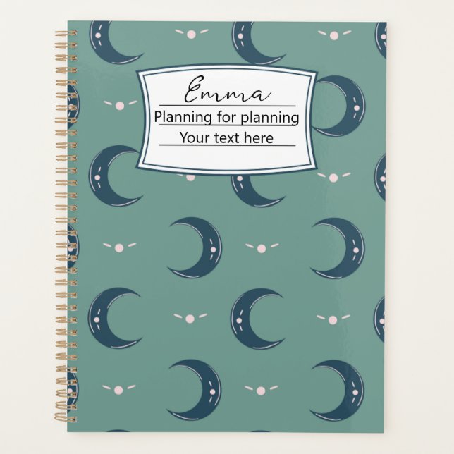 Personalized Moon Pattern Planner 8.5x11 Planer (Vorderseite)