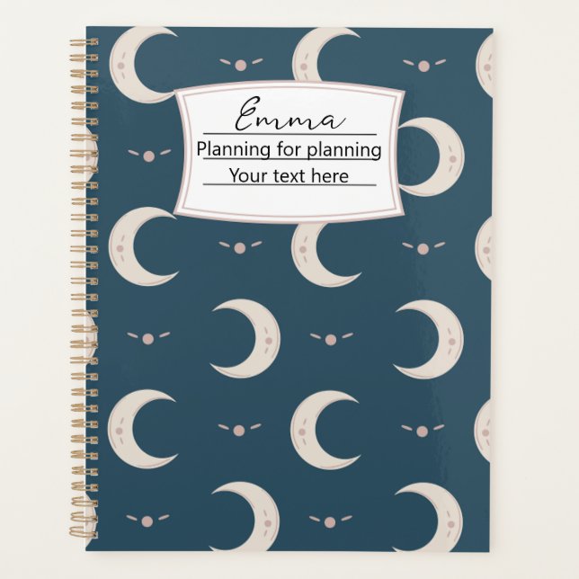 Personalized Moon Pattern Planner 8.5x11 Planer (Vorderseite)